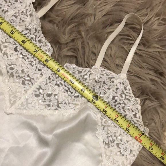 Vintage Silk Camisole Top-Off White with Lace - Picture 12 of 15